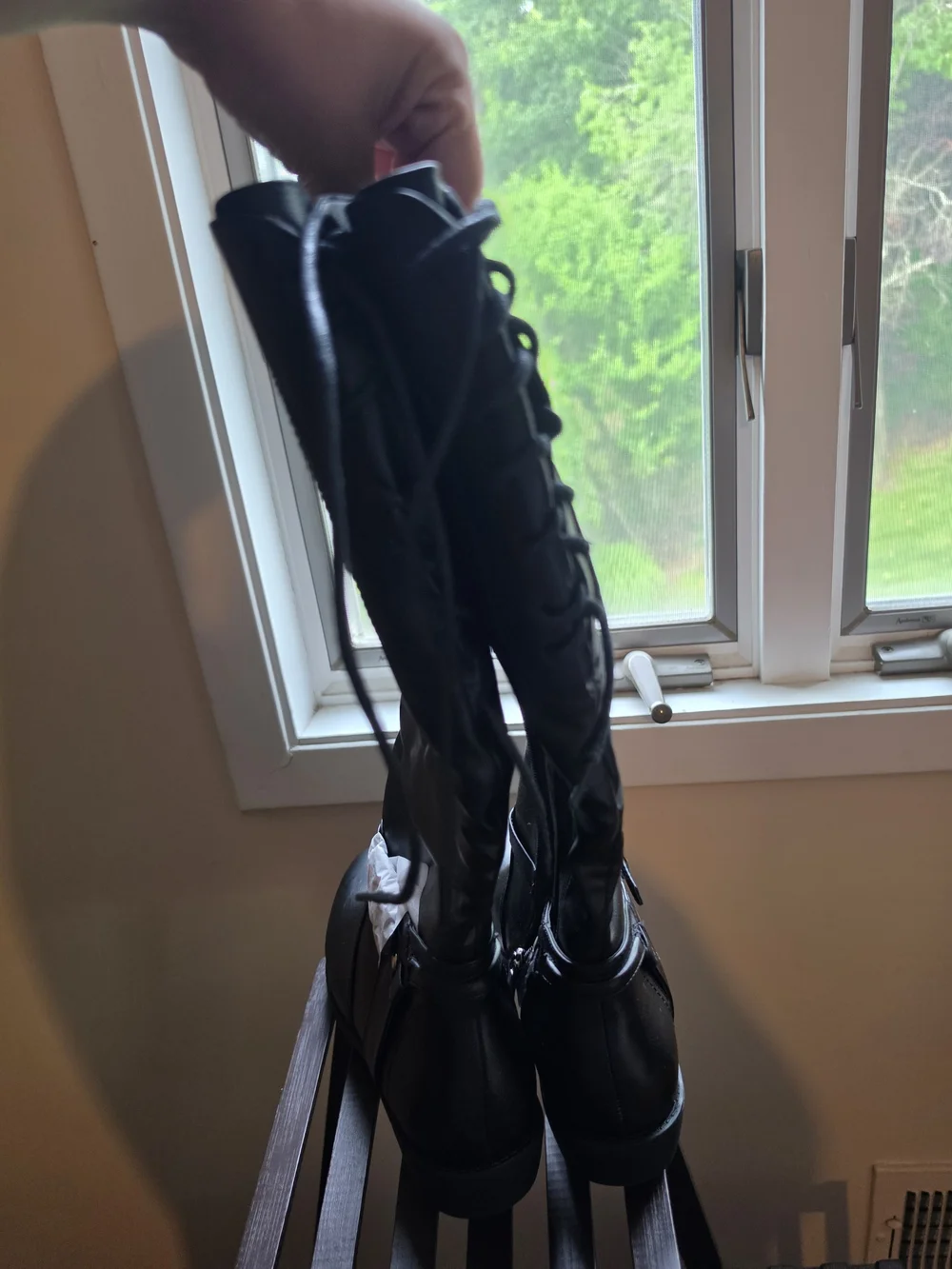 Classic Black Women's Knee-High Riding Boots